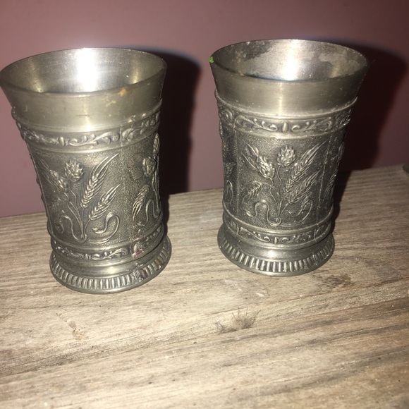 SKS Zinn German pewter shot glasses - Picture 2 of 8